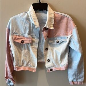 Shein Colorblock Denim Jacket